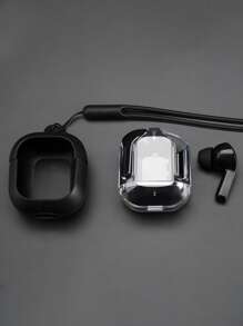 1 Transparent Wireless Bluetooth Earphone, Stereo Wireless Earphone, LED Battery Display, Type-C Charging Case, Compatible With All Smartphones, Suitable For Gaming, Music, Outdoor Sports/Business, Adult Use, Capacitive Microphone, Rechargeable 150mAh Battery, Polymer Lithium-Ion