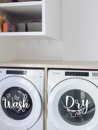 1 Piece, White Laundry Room Slogan Sticker