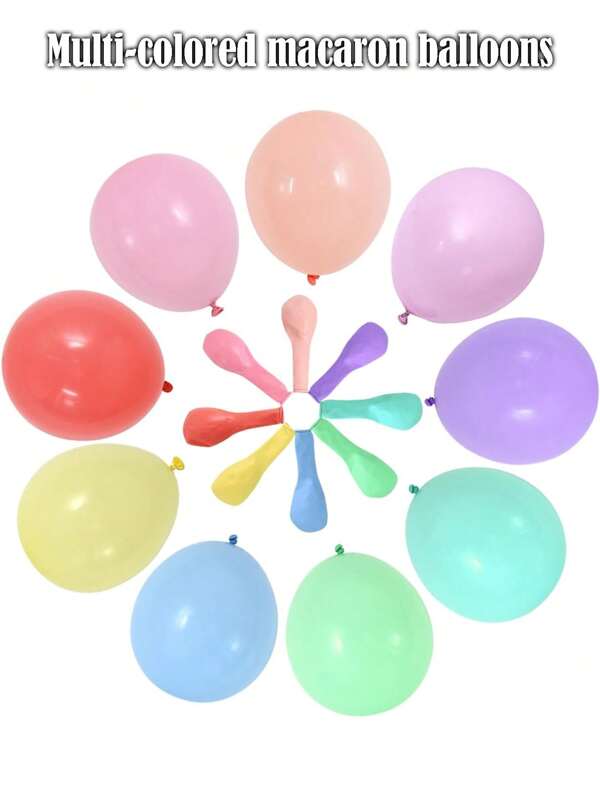 100pcs/Set 10-Inch Macaron Color Balloons, Arch Decor For Party, Proposal, Wedding, Birthday Decoration