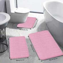 3 件套记忆泡沫浴垫套装：条纹浴室地毯，舒适、吸水、快干，适合家居装饰、女士情人节礼物生日男友女友家居浴室装饰地毯户外地毯门垫秋季装饰浴室配件返校入口装饰 - 3pc橫條壓花 - 查看 20