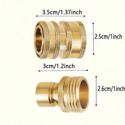 8pcs Pressure Washer Adapter Kit - Quick Disconnect With M22 Metric Male Connector, 3/8" & 3/4" Hose Fittings, Durable Brass, Easy Install Pressure Washer Quick Connect Fittings