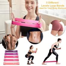 5-Piece High Elastic Fitness Essentials, Scientific Strength Training, Safe Materials, Perfect Gift For Sports Enthusiasts, Gradient Pink Resistance Bands, Glute Resistance Loops, Resistance Tubes, Leg Muscles, Squat Assist Bands, Fitness Workout, Indoor & Outdoor Exercise