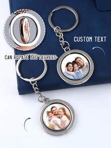 Pendentif rotatif en métal avec chaîne, cadeau personnalisé de la Fête des Mères pour maman, porte-clés personnalisé pour grand-mère, cadeau spécial pour maman