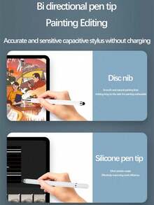 1pc Double-Headed Round Silicone Capacitive Stylus Pen, Compatible With Video Editing, Drawing, Office Work, Photo Editing, Smartphones, Tablets, IPads And Laptops - Multicolor - View 8