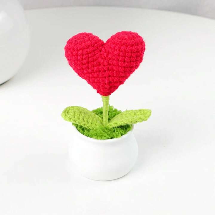 1pc Artificial Crochet Sunflower, Rose, Tulip Simulation Flower, Desk Decor, Wall Decor, Artificial Flower, Suitable For Birthday Gift, Anniversary Gift, Mother's Day Gift, Christmas Gift, Event & Home Decoration, Valentine's Day Gift Gifts Graduation