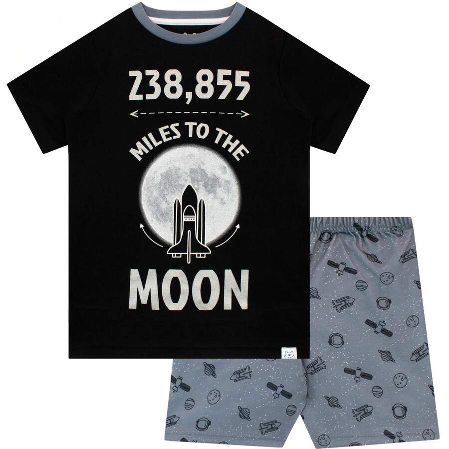Harry Bear Outer Space Pyjamas | Boys Rocket Ship Pyjamas | Boys Alien PJs Set | Official Merchandise - Grey - View 1