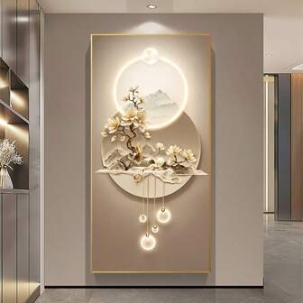 1 幅现代装饰艺术帆布墙画，无框肖像风景花卉山脉印刷品，室内/室外高端挂画，适用于客厅、卧室、家庭办公室、厨房、餐厅 - 春季/冬季装饰 50x100cm/19.68x39.37 英寸