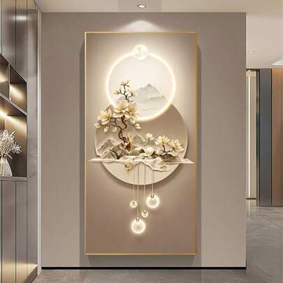 1pc Modern Art Deco Canvas Wall Art, Frameless Portrait Landscape Flowers Mountain Print, Indoor/Outdoor High-End Hanging Painting For Living Room, Bedroom, Home Office, Kitchen, Restaurants - Spring/Winter Season Decor 50x100cm/19.68x39.37inch