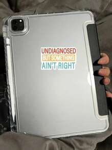 1/3pcs "UNDIAGNOSED BUT SOMETHING AIN'T RIGHT" Humorous Stickers, Suitable For Laptop, Water Bottle, Journal, Skins, Guitars, Helmets, Office Supplies, School, Skateboards, Luggage, Water Bottle, And Other Fun Mental Health Decal