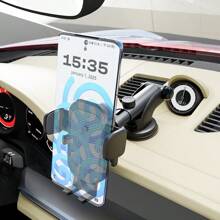 1 Pc Suction Cup/Air Vent Clip Multi-Function Vehicle Dashboard Holder - Navigation Bracket - Applicable For Cars, RVs, Trucks And Other Vehicles - High Quality ABS Material - 360° Adjustable, Extendable And Rotatable