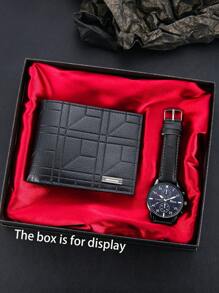Set de 2 relojes de pulsera cuarzo analógicos de PU versátiles y de moda para hombre