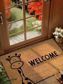 1pc Lightweight Polyester Fiber Doormat, Style, Stain & Wear Resistant Carpet For Living Room, Kitchen, Dining Room, Hallway Entryway, Home Decor Carpet, Holiday Decoration Carpet [Warm Tip: 3D Printing Effect, Not Uneven Coconut Coir, Lightweight Polyester Fiber Material]