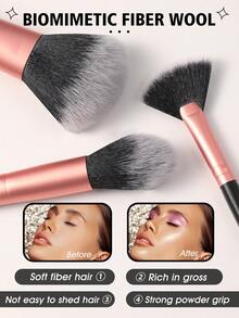 23PCS Makeup Tools Kit, 15PCS Soft Synthetic Makeup Brushes For Powder, Blush, Foundation, Eyeshadow, Brow & Lip, With 4 Makeup Sponges, 2 Triangle Powder Puffs, Brush Cleaning Bowl & Portable Storage Bag, All-In-One Cosmetic Set For Daily Makeup - Black - View 5