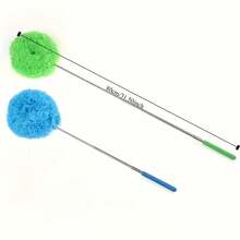 1pc Extendable Fiber Mop With Metal Handle, Cleaning Ceiling/Furniture/Car/Bedroom/Bathroom, Great Gift For New Year/Valentine's Day/Mother's Day - Multicolor - View 4