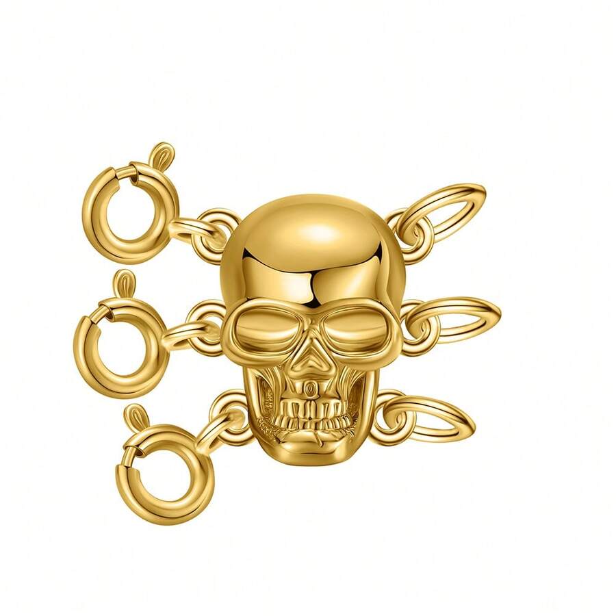 Fashionable Multi-Layer Skull Shape Magnetic Lobster Clasp Necklace - Skeleton - View 1