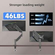 SINGLE ARM DESK MOUNT LCD LED COMPUTER MONITOR BRACKET STAND 13-27" SCREEN TV UK - Black - View 4