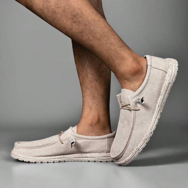 Men's Slip-On Slip On Casual Sneakers, Breathable Mesh Loafers, Anti-Slip Daily Canvas Shoes For Young Adults