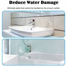 2 件浴缸防溅保护器 - 透明塑料淋浴防溅保护器，自粘式防水浴缸防水屏障，易于安装，用于浴室保护浴室装饰秋季装饰浴室配件返校 - 彩色 - 查看 4