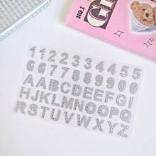 1 件/闪光字母和数字符号贴纸多功能装饰贴纸用于 DIY 工艺品剪贴簿礼品包装生日、节日返校学校和办公用品贴纸字母贴纸，字母贴纸字母贴纸贴纸字母贴纸字母贴纸用于手工制作贴纸金色一个字母 - 彩色 - 查看 11