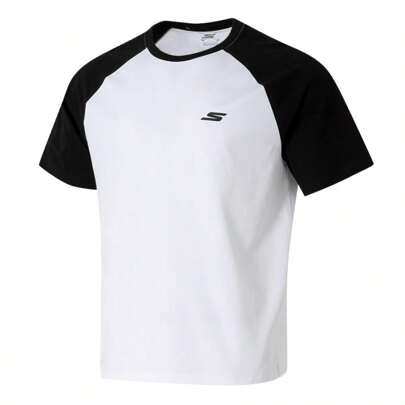 Skechers تيشرت كنزة برقبة مستديرة، فضفاض وقابل للتنفس للركض واللياقة البدنية والتدريب، أكمام قصيرة P225U119-0019