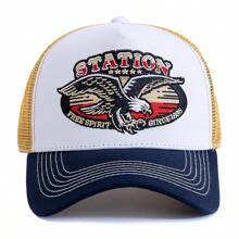 JZML 1pc Men's Letter Eagle Embroidered Trucker Cap