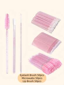 Kit de Extensão de Cílios com Escova Descartável Microswab, Escova de Cílios, Escova de Lábios, Aplicador de Máscara de Cílios, Kit de Beleza com Varetas (Preto) - Beleza e Cuidados Pessoais 100/300/450 peças