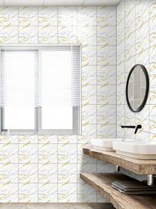 10 pegatinas adhesivas de vinilo de Salpicadero de PVC de mármol artificial autoadhesivo, pegatinas de pared autoadhesivas de corte DIY, resistentes al calor para salpicaderos de azulejos en paredes de baño y cocina, cocina, chimenea, lavadero, paredes de caravana, a prueba de agua, también para sala de estar, dormitorio y pared posterior de TV (5.9/7.87/11.8/15.7/11.4 X 22.4 pulgadas)