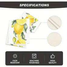 1pc/5pcs/7pcs, Home Decor, Summer Style Lemon Pattern Polyester Printed Table Runner With 6 Placemats - Polyester, Rectangle, Holiday Decorative Fabric Table Runner, Home Decor, Kitchen & Dining Table Decoration, Room Decor, Table Runner