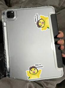 1/3pcs "This Is Sewious" Humorous Stickers, Adorable Yellow Chick With Green Scarf & Goggles, Pilot-Themed Design, Decorate Your Laptop, Water Bottle, Journal, Skins, Guitars, Helmets, Office Supplies, School, Skateboards, Luggage, And Other Funny Decal,School Supplies,Back To School