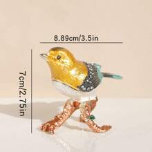 1pc Animal Themed Jewelry Box, Magpie Decorative Trinket Holder, Small Bird Jewelry Storage Box For Stud Earrings, Rings, Necklaces And Accessories