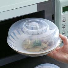 1pc Microwave Oven Anti-Oil Cover Round Plastic Bowl Cover Handle Fresh Keeping, Large Size Thickened Microwave Heating Preservation Lid, Bowl Cover, Dish Cover, Insulation Cover, Heat-Resistant Food Cover, High-Temperature Resistant Vegetable Cover - Multicolor - View 7