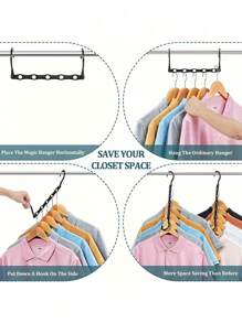 10/5/1pc Magic Hangers - Space Saving Wardrobe Organizer For Heavy Clothes - Durable Plastic Multifunctional Hangers For Organizing Clothing Stores, Dormitories, Apartments, And Small Wardrobes