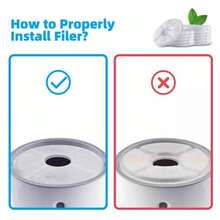 12 Pack Cat Water Fountain Filters - Replacement Filters For Automatic Pet Fountain, Activated Carbon & Sponge, Universal Fit For Most Fountains, Easy Clean, 2-4 Weeks Replacement - White - View 2