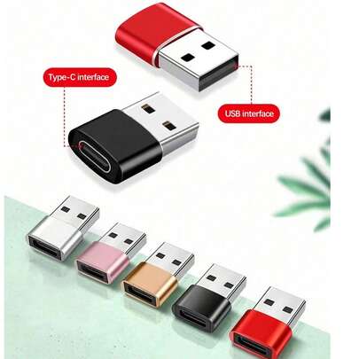 1pc Aluminum Alloy High-Glossy Type-C To USB Adapter, Compatible With Smartphones, Computers, Car Chargers, PD Data Cables, USB Hubs, Fast Charging Adapter