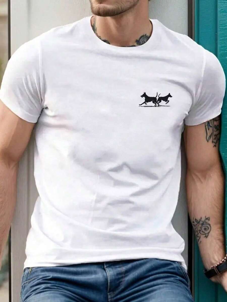 Camiseta Masculina 100% Algodão 30.1 Camisa Casual Versátil Confortável Blusa Esportiva Lançamento - Branco - Visão 1
