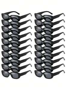 1 Pair/20 Pairs Retro Square Glasses, Black & White, Unisex Eyewear For Party Wedding And Sports Event - Multicolor - View 15