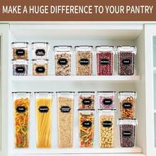 36 Pack Airtight Food Storage Containers For Kitchen Pantry Organization And Storage, Plastic Kitchen Storage Containers With Lids For Flour, Sugar, And Cereal, Labels & Marker - Default - View 5