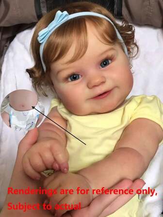 50 厘米全柔软乙烯基身体逼真重生娃娃，带 3D 绘画皮肤和血管，20 英寸鲜活新生婴儿可爱装扮玩具（部分零件随机，包括奶嘴、奶瓶、尿布、发饰和衣服套装）