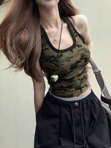 美式迷彩印花女式背心，夏季 - 彩色 - 查看 4
