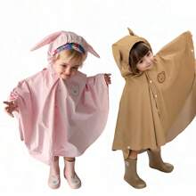 1pc Rain Poncho Kids,Toddler Poncho With Hood,Waterpoof Rain Jacket Coat,3D Cartoon Children Rainwear For Girl Boy