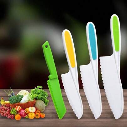 15/10/7/6/5/4/3 Pieces Kids Knife Set For Real Cooking Child-Friendly Plastic Chef Tools Montessori Kitchen Toys For Toddlers With Bright Colors Gifts For Boys And Girls