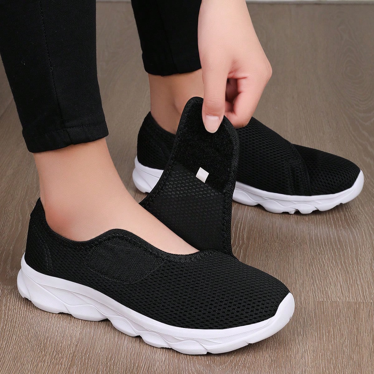 Zapatos deportivos y de caminar cómodos, suaves y ajustables para pies hinchados y diabéticos, de puntera ancha, unisex, para hombres y mujeres