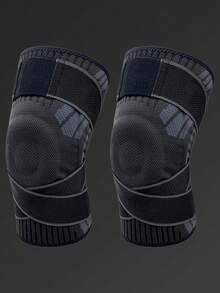 2pcs Adjustable Knee Braces With Strap, One Size Breathable Nylon Compression Sleeve For Joint Support & Stability During Running, Gym, Weightlifting Gym Accessories Knee Support Sports Knee Pads Gym Knee Pads - Multicolor - View 15