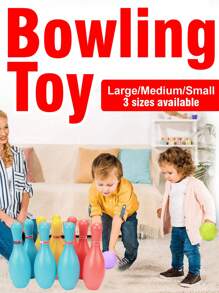 1 Set de Bolos para Niños - Juguete interactivo para padres e hijos, educación temprana para niños y niñas mayores de 3 años. Incluye bolas de plástico para actividades deportivas de ocio, para uso en interiores, jardín de infancia, actividades deportivas al aire libre y juegos de competición. Un regalo ideal para las vacaciones.
