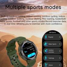 1 Pc Unisex Silicone Smartwatch Band, 1.46" HD Touch Round Screen, Built-In Flashlight, Music Player, Weather Forecast, Bluetooth, Phone Call Function, Fitness Tracker, Suitable For Android And IOS, Suitable For School, Sport, Party And Other Occasions