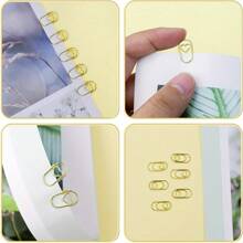 100 clipes de papel em formato de coração dourado em miniatura, material de escritório versátil em metal para estudo, escritório e casa, volta às aulas, material escolar