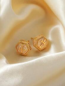 1 Pair Fashion Cubic Zirconia Cross Drop Earrings For Women For Wedding Engagement Anniversary Party Jewelry Valentine's Day Gift,Mom,Mother,Mother's Day,Gift