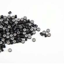 1000 件微型链环珠子,用于接发,5 毫米硅胶内衬珠子,微型链环接发工具 - 彩色 - 查看 11