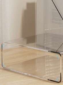 1pc Transparent PET Desktop Book/Magazine/Document Storage Organizer Rack, Suitable For Office, Bedroom Desk, Classroom, Living Room - Transparent - View 7