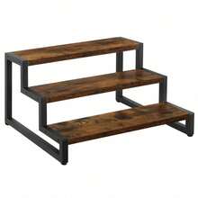 Spice Rack Organizer For Countertop, 3 Tier Kitchen Counter Shelf, Wooden Tiered Display Stand Riser Shelf - Brown - View 1